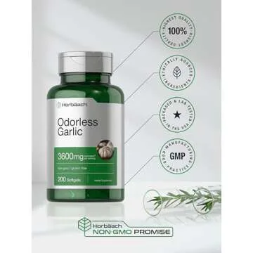 Horbäach Odorless Garlic Softgels 3600 mg for Immune Support