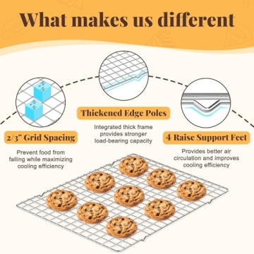 Cooling Racks - Stainless Steel Baking Rack Set - 2 Pack - Dishwasher Safe