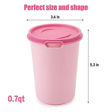 Ice Cream Containers - Candy Color Series (4 Packs - 0.7 Quart/Pack) Perfect Freezer Storage Contain...