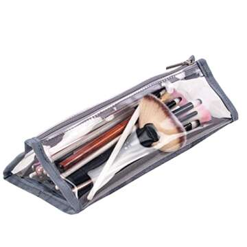 Water Resistant Polyester 4 in 1 Hanging Roll Up Makeup Bag Toiletry Bag Travel Cosmetic Storage Case Hair Beauty Tools First Aid Kits Organizer Bag With 4 Removable PVC Zipper Pouches (Grey)