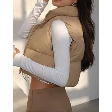 Stylish Women's Winter Cropped Vest - Warm & Lightweight