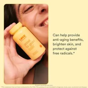 Love Wellness Good to Glow | Collagen Supplement with Biotin, Vitamin C, E, Ashwagandha & Zinc | Promotes Smooth, Glowing & Clear Skin | Enhances Smoothness & Promotes Healthy Skin | 60 Count