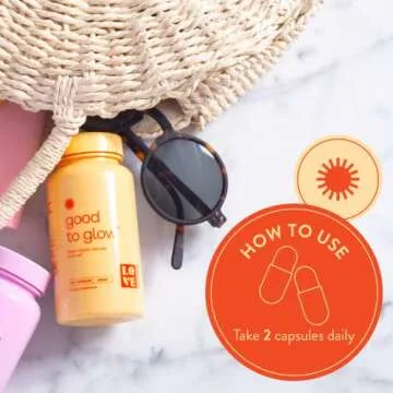 Love Wellness Good to Glow | Collagen Supplement with Biotin, Vitamin C, E, Ashwagandha & Zinc | Promotes Smooth, Glowing & Clear Skin | Enhances Smoothness & Promotes Healthy Skin | 60 Count