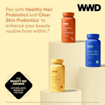 Love Wellness Good to Glow | Collagen Supplement with Biotin, Vitamin C, E, Ashwagandha & Zinc | Promotes Smooth, Glowing & Clear Skin | Enhances Smoothness & Promotes Healthy Skin | 60 Count