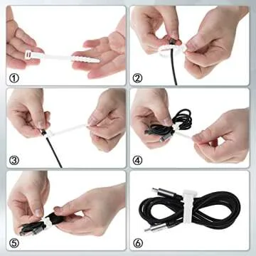 Neepanda 25Pack Reusable Cable Zip Ties, 4.5 Inch Elastic Silicone Cord Organizer Straps for Bundling and Organizing Phone Charging, Cable Wire, Headphones, Management Home Office Table (White)