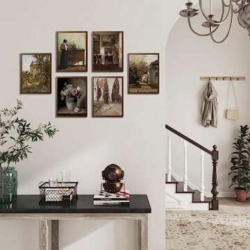 Vintage Farmhouse Wall Decor 6Pcs Flower Art Prints