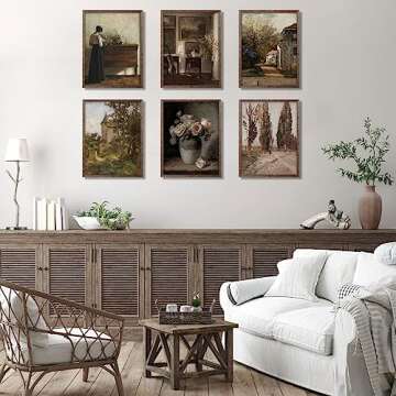 Vintage Farmhouse Wall Decor 6Pcs Flower Art Prints