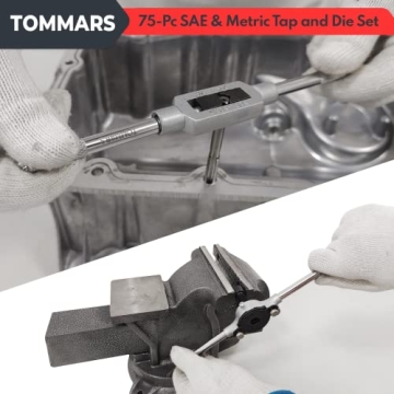 TOMMARS 75-Pc Tap and Die Set for Professionals and DIYers