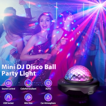 Rechargeable Disco Ball Party Lights - 2pcs with 6 Modes