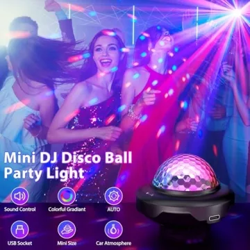 Rechargeable Disco Ball Party Lights - 2pcs with 6 Modes