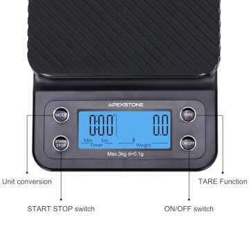 Apexstone Coffee Scale with Timer for Perfect Brewing