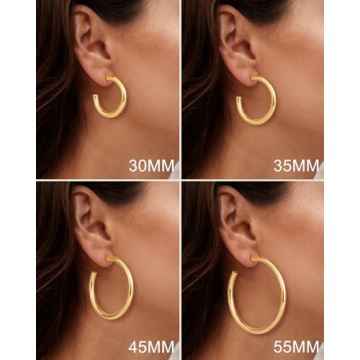 Gold Hoop Earrings for Women Lightweight and Stylish