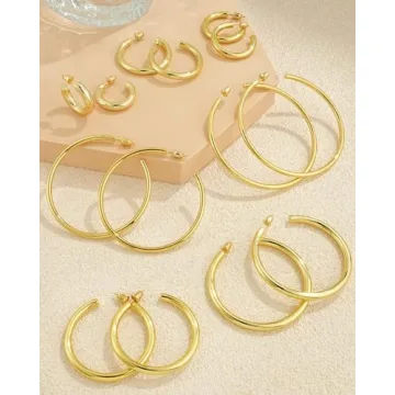 Gold Hoop Earrings for Women Lightweight and Stylish