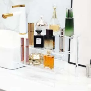 Acrylic Risers for Display, 1 Pack 3 Tier Acrylic Display Riser, Clear Display Stands for Shelf Dessert Cupcake Candy Food Tabletop Collectibles Product Bar Action Figure Showcase, 9x6.25 inch