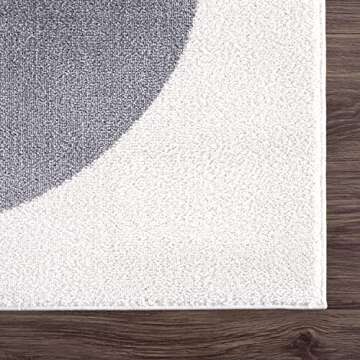 Abani Cream and Gray Mid-Century Rug for Modern Homes