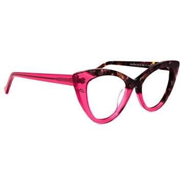 Zeelool Trendy Cat Eye Blue Light Blocking Glasses for Women UV400 Protection Eyewear Maxine WA454518-03 Rose-red
