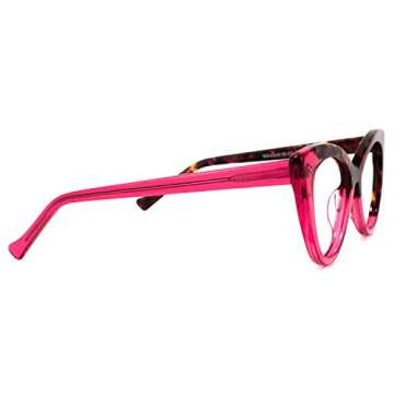 Zeelool Trendy Cat Eye Blue Light Blocking Glasses for Women UV400 Protection Eyewear Maxine WA454518-03 Rose-red