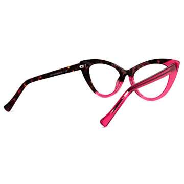 Zeelool Trendy Cat Eye Blue Light Blocking Glasses for Women UV400 Protection Eyewear Maxine WA454518-03 Rose-red