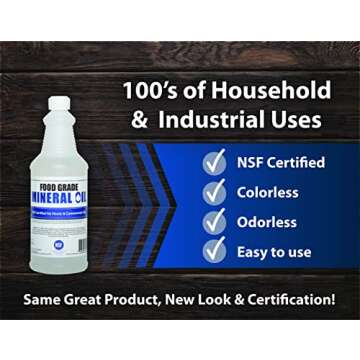 Premium 100% Pure Food Grade Mineral Oil USP, 1 Quart (32 Ounces), Butcher Block and Cutting Board Oil