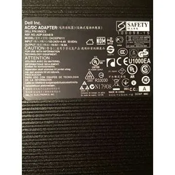 Dell 330W AC Adapter with 6 Foot Power Cord (DA330PM111, XM3C3, ADP-330AB B, 5X3NX, 332-1432, Charger, PA)
