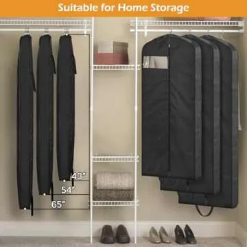 65" Long Garment Bags for Travel & Storage - 2 Packs
