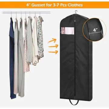 65" Long Garment Bags for Travel & Storage - 2 Packs