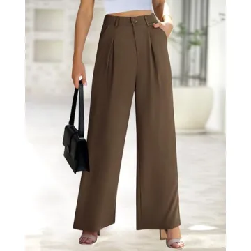 BTFBM Women’s High Waist Wide Leg Casual Trousers