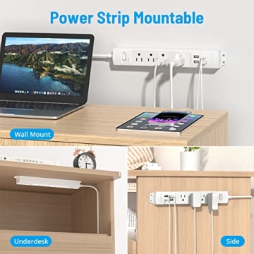TROND Surge Protector with USB Power Strip Ideal for Office