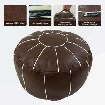 Louis Donné Stylish Unstuffed Pouf Ottoman Cover