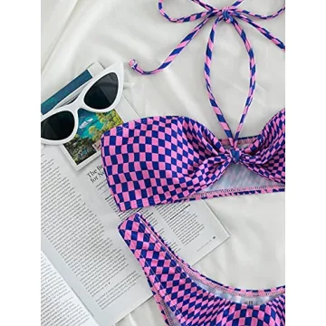 Stylish SOLY HUX Criss Cross Halter Bikini for Summer Fun