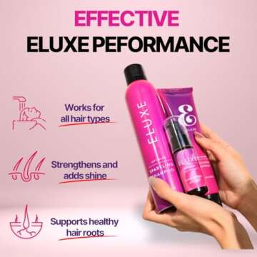 ELUXE Hair Repair Kit - Carbonic Acid Shampoo, Conditioner & Hair Oil - For Silky, Smooth & Glass-Li...