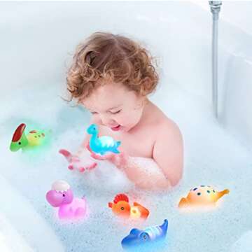 Light-Up Dinosaur Bath Toys for Toddlers 1-3 - Fun & Safe
