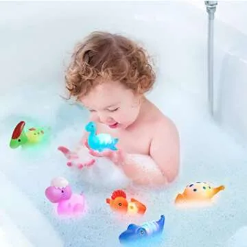 Light-Up Dinosaur Bath Toys for Toddlers 1-3 - Fun & Safe