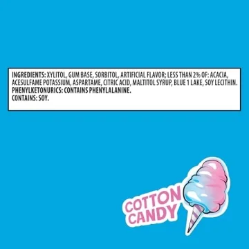 Trident Vibes Cotton Candy Sugar Free Chewing Gum 40 Pieces