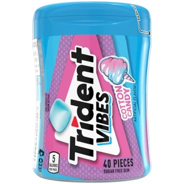 Trident Vibes Cotton Candy Sugar Free Chewing Gum 40 Pieces