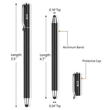 Bargains Depot 2-in-1 Capacitive Stylus Pen with 20 Tips