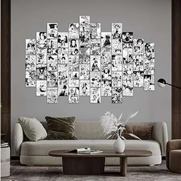 WOONKIT Anime Posters for Room Aesthetic, Anime Stuff, Bedroom Wall Dorm Decor, Manga Panels, Anime Wall Collage Kit, MHA Anime Posters Pack, Teen Room 50PCS 4X6 INCH