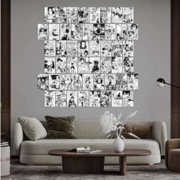 WOONKIT Anime Posters for Room Aesthetic, Anime Stuff, Bedroom Wall Dorm Decor, Manga Panels, Anime Wall Collage Kit, MHA Anime Posters Pack, Teen Room 50PCS 4X6 INCH