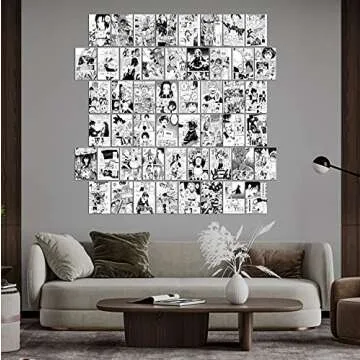 WOONKIT Anime Posters for Room Aesthetic, Anime Stuff, Bedroom Wall Dorm Decor, Manga Panels, Anime Wall Collage Kit, MHA Anime Posters Pack, Teen Room 50PCS 4X6 INCH