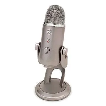 Blue Yeti USB Mic for Recording & Streaming on PC and Mac, 3 Condenser Capsules, 4 Pickup Patterns, Headphone Output and Volume Control, Mic Gain Control, Adjustable Stand, Plug & Play - Platinum