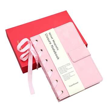 SuperBowell A5 Velvet Jounal Notebook,Hardcover Ruled Journal,Writing Journasl for women and Grils,Magnet Closure,Gold Foil Edges,100GSM Thick Lined Paper,Medium 5.9 X8.58 Inches,256 Pages.(Pink)