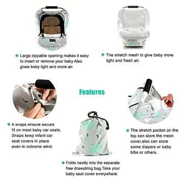 Stylish Baby Car Seat Covers - Acrabros Infant Canopy