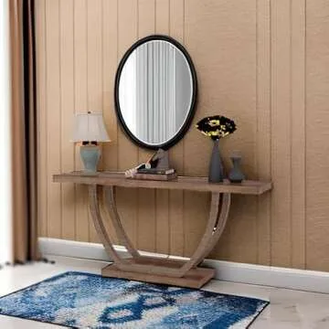 Tribesigns 63-Inch Skinny Console Table With Geometric Base