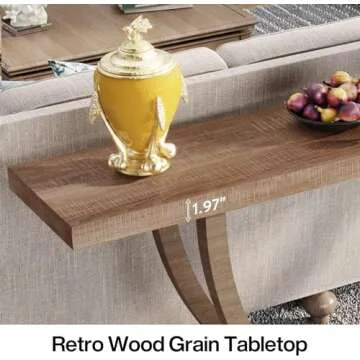 Tribesigns 63-Inch Skinny Console Table With Geometric Base