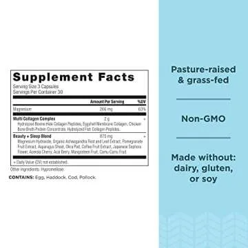 Ancient Nutrition Collagen Pills for Hair, Skin and Nails, Beauty + Sleep 90 Ct, Collagen Supplement...