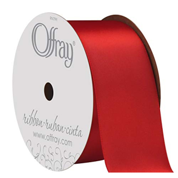 Berwick Offray 1.5" Wide Double Face Satin Ribbon in Luxurious Red - 3 Yards