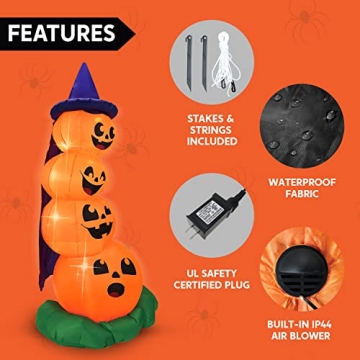 Joiedomi 6 FT Halloween Inflatable Pumpkins for Outdoor Decor