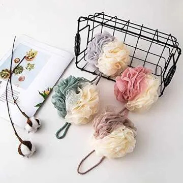 TCOTBE 4 Pack Loofah Bath Sponges - Luxurious Exfoliating Accessories