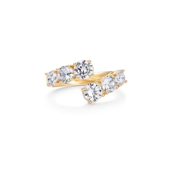 Stylish PAVOI 14K Gold Plated Cz Crossover Ring