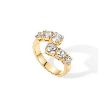Stylish PAVOI 14K Gold Plated Cz Crossover Ring